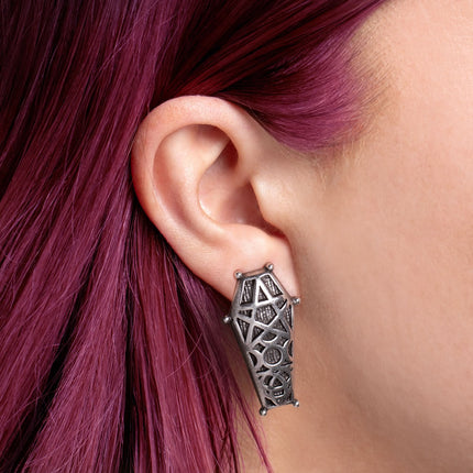 Hex Coffin Stud Earrings
