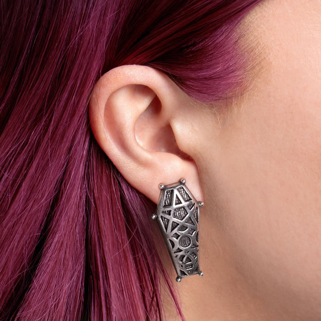 Hex Coffin Stud Earrings
