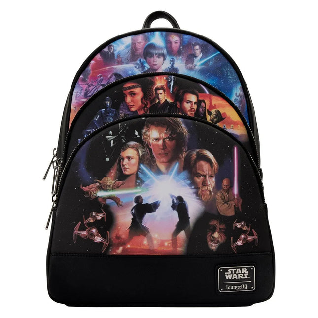Star Wars Trilogy Prequel Triple Pocket Mini Backpack- front view