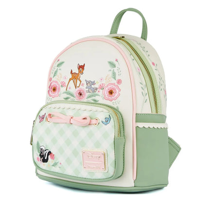 Bambi Spring Time Gingham Mini Backpack- side view