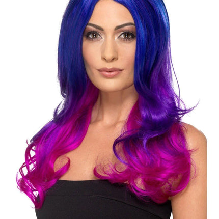 Blue, Purple, & Pink Fashion Ombre Wig