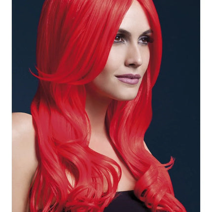 Neon Red Khloe Wig