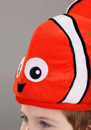 Finding Dory- Nemo Plush Hat- worn by child model up close