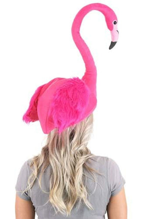 Flamingo Plush Hat- worn by model back view