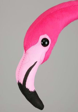 Flamingo Plush Hat- up close flamingo face