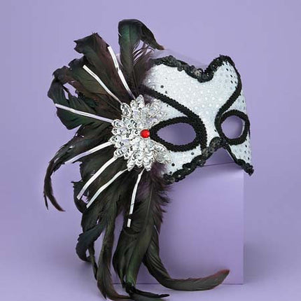 VENETIAN COUPLE MASK WT/BK