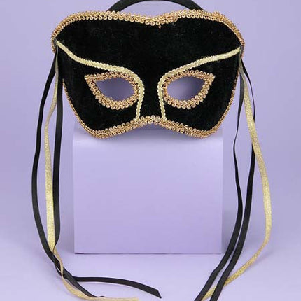 VENETIAN COUPLE MASK SWVL BK/G