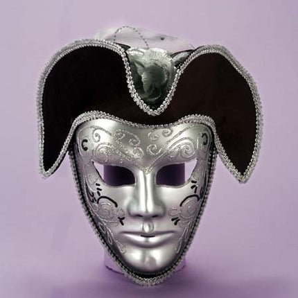 VENETIAN MASK SILVER & BLACK