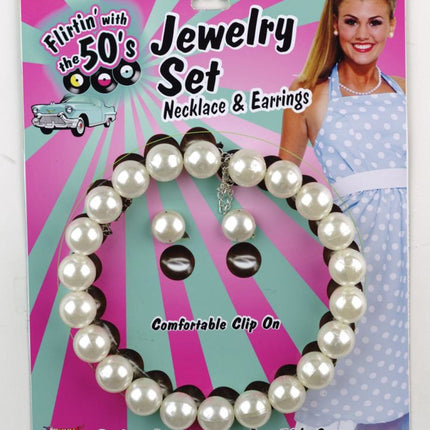 PEARL NECKLACE AND EARRINGS