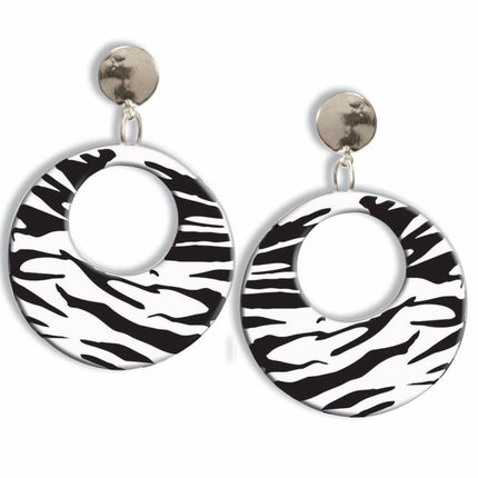 EARRINGS ZEBRA WHITE