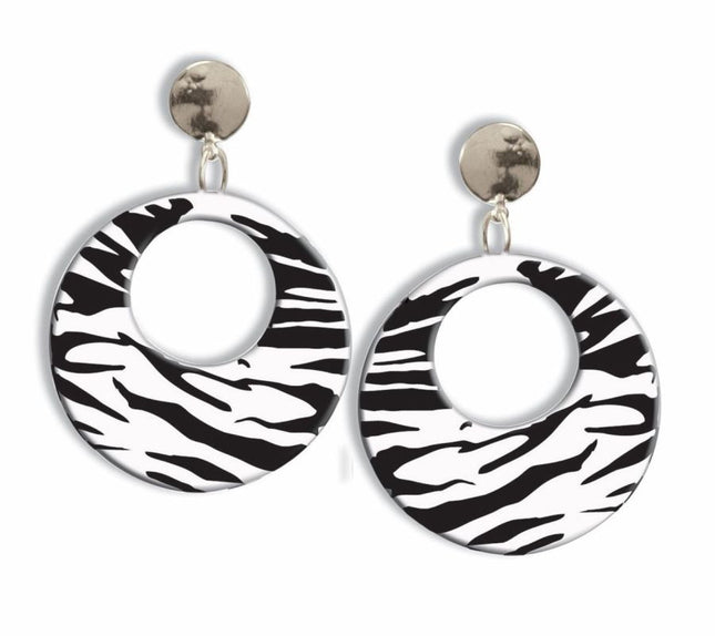 EARRINGS ZEBRA WHITE