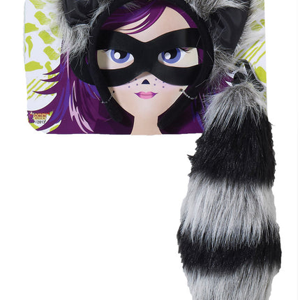 RACCOON W/TAIL EYE MASK KIT