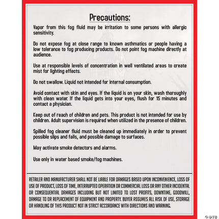 Fog Fluid (QUART)- precuations