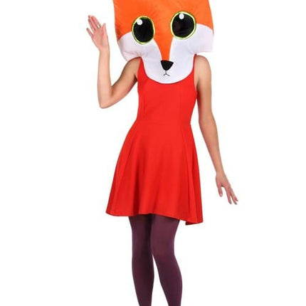 Huge Fox MASKot Head- worn by woman model
