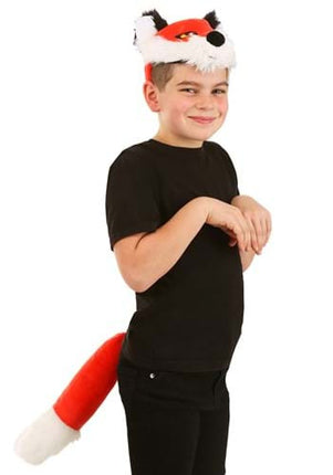 Fox Plush Headband & Tail Kit- worn by boy model