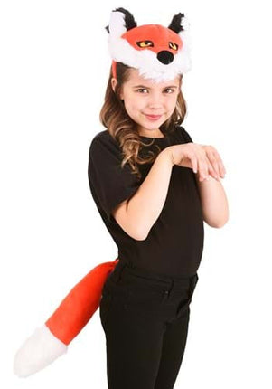 Fox Plush Headband & Tail Kit- worn by girl model