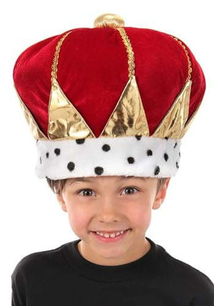 Frog Prince Reversible Plush Hat- worn by child model, crown side
