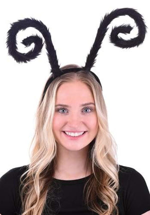 Fuzzy Antennae Headband- worn by adult female model