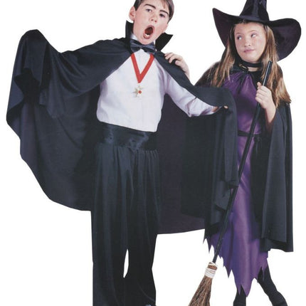 Kid's Black Fabric Cape