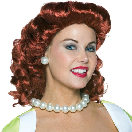 VINTAGE HOUSEWIFE WIG RED