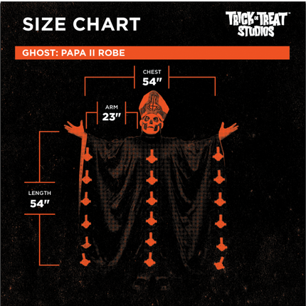 Ghost Papa Emeritus II Robe Size Chart 