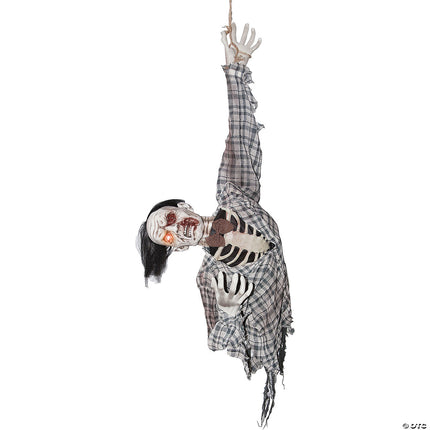 Large Animated Hanging Ghoul Torso- front view