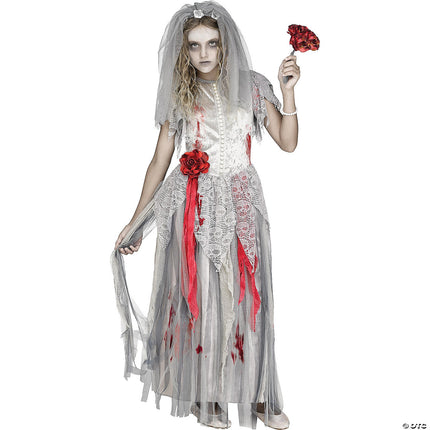 Zombie Bride Child Costume- front view
