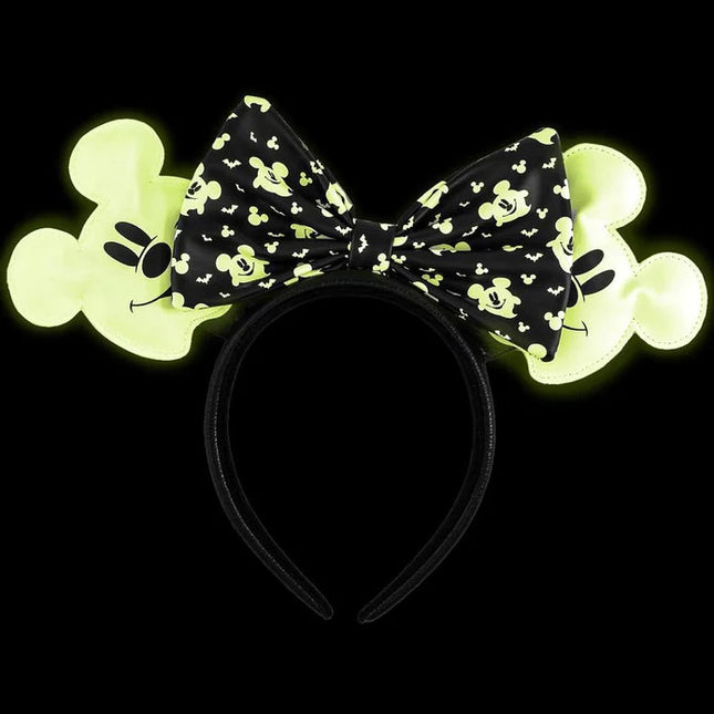 Glow In The Dark Mickey Ghost Headband- glowing in the dark front view