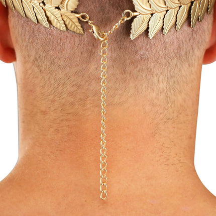 Adjustable Gold Leaf Crown- worn by model back view up close