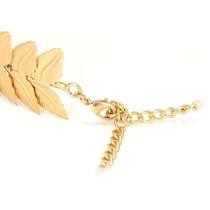 Adjustable Gold Leaf Crown- clasp up close