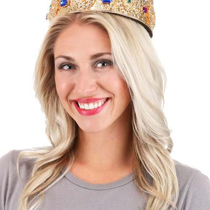 Gold Ladies Adjustable 3" Pointed Crown- worn by model