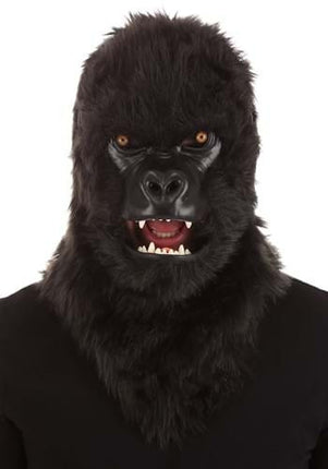 Gorilla Mouth Mover Full Mask- front view mouth open