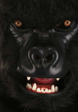 Gorilla Mouth Mover Full Mask- face up close