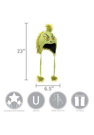 Dr. Seuss The Grinch Plush Hoodie Hat- measurements