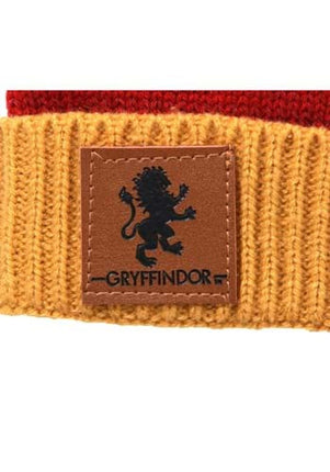 Harry Potter- Gryffindor Heathered Knit Beanie- up close gryffindor patch