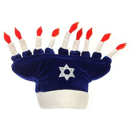 Happy Chanukah Plush Hat- front view
