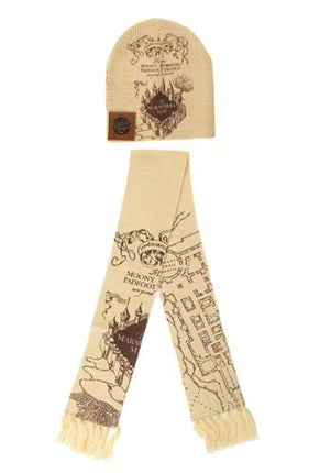 Harry Potter Marauders Map Knit Hat & Scarf