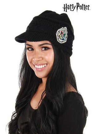Harry Potter- Hogwarts Knit Brim Hat- worn by model