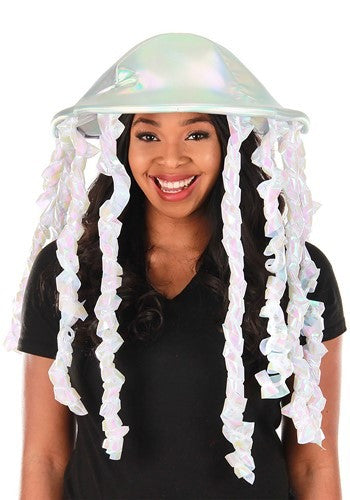 Holographic Jellyfish Hat- worn by adult model