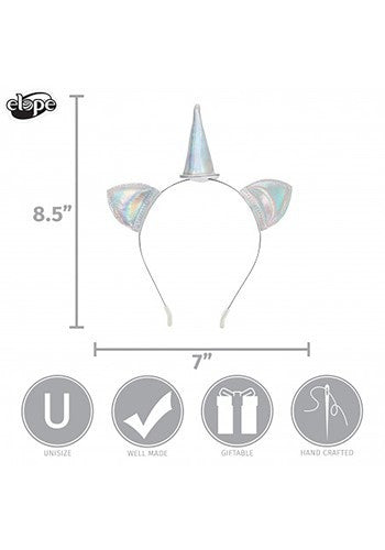 Holographic Mini Unicorn Headband- measurements