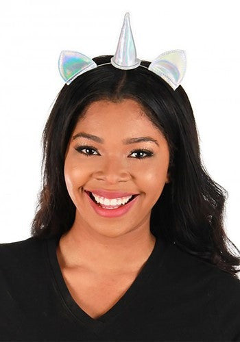 Holographic Mini Unicorn Headband- worn by model