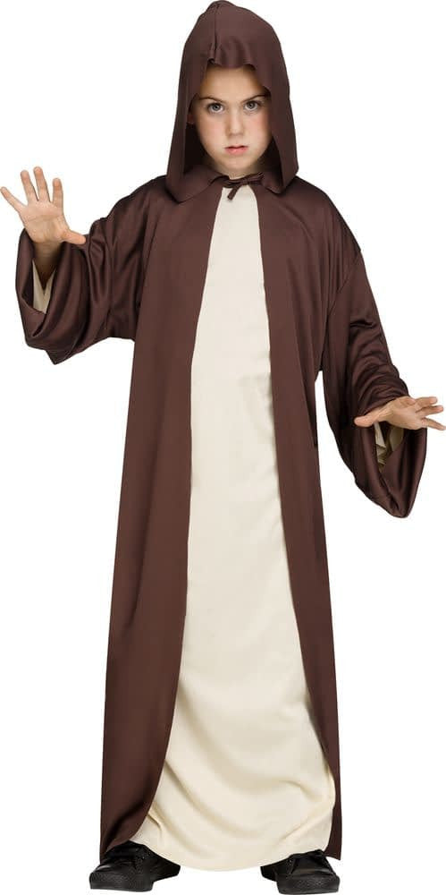 Kids' Brown Hooded Robe