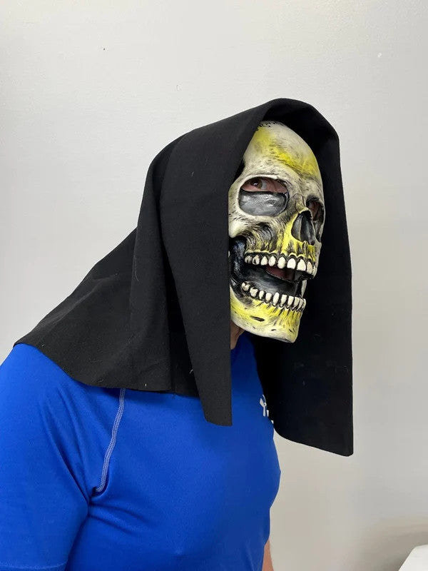 Hooded Grim Skull Mask- - right side view
