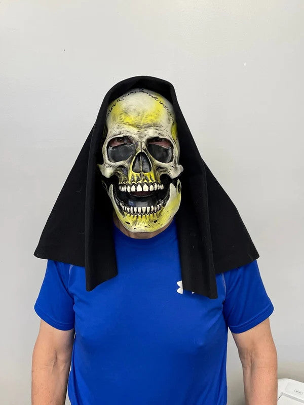 Hooded Grim Skull Mask- front view