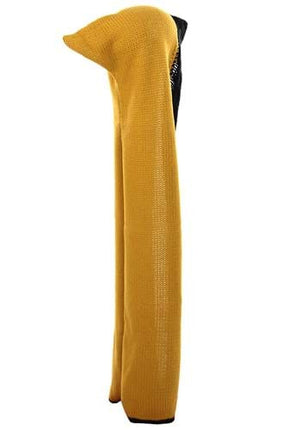 Harry Potter- Hufflepuff Knit Hood- angled back view