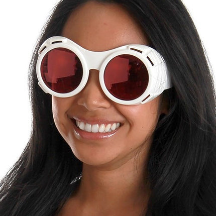 White & Red Hyper Vision Goggles- worn by model
