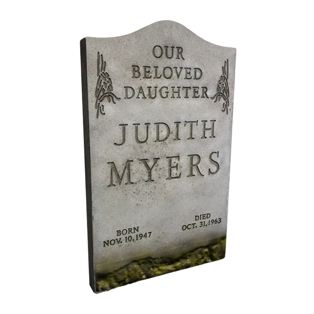 Side-view of Judith Myers Tombstone Prop