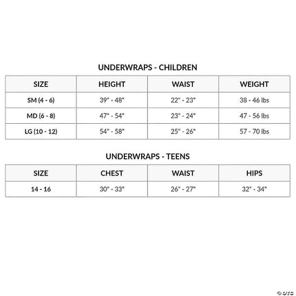 Kids Doctor Scrubs with Lab Coat Costume- size chart
