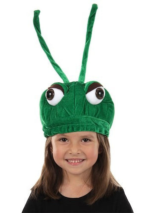 Kids Grasshopper Plush Hat- worn by model