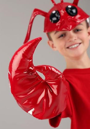 Lobster Headband & Claws Kit for Kids- worn by boy model, claws up close